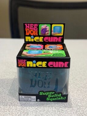 NeeDoh BLUE Nice Cube Super Solid Squish Squeezable Stress Reliever Squishy